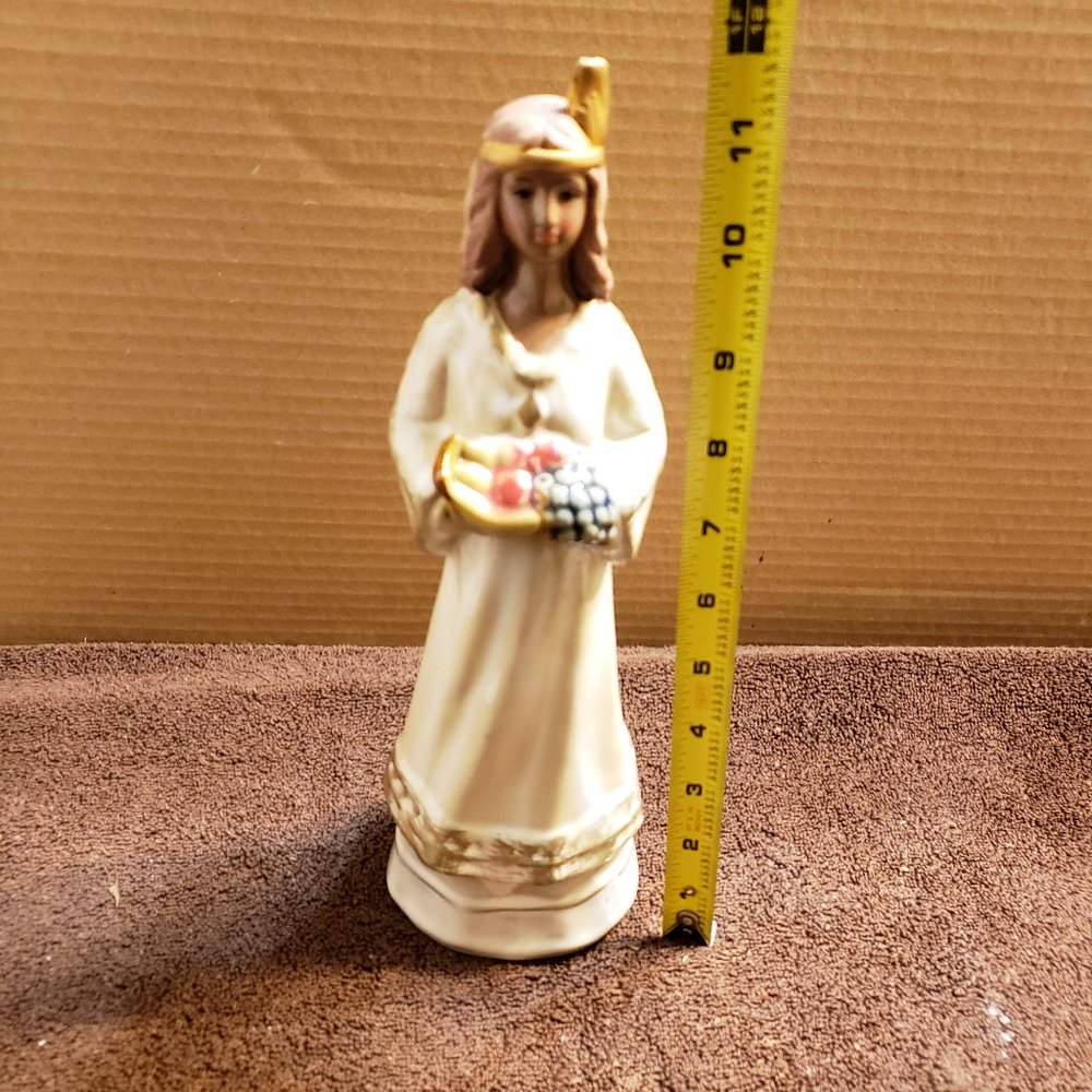Ceramic Native American Indian Thanksgiving Figurine Statue - Picture 1 of 6